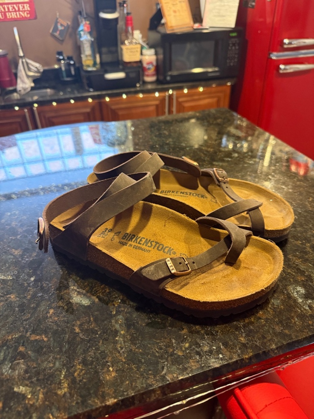 Birkenstock Brown Suede Strappy Sandals